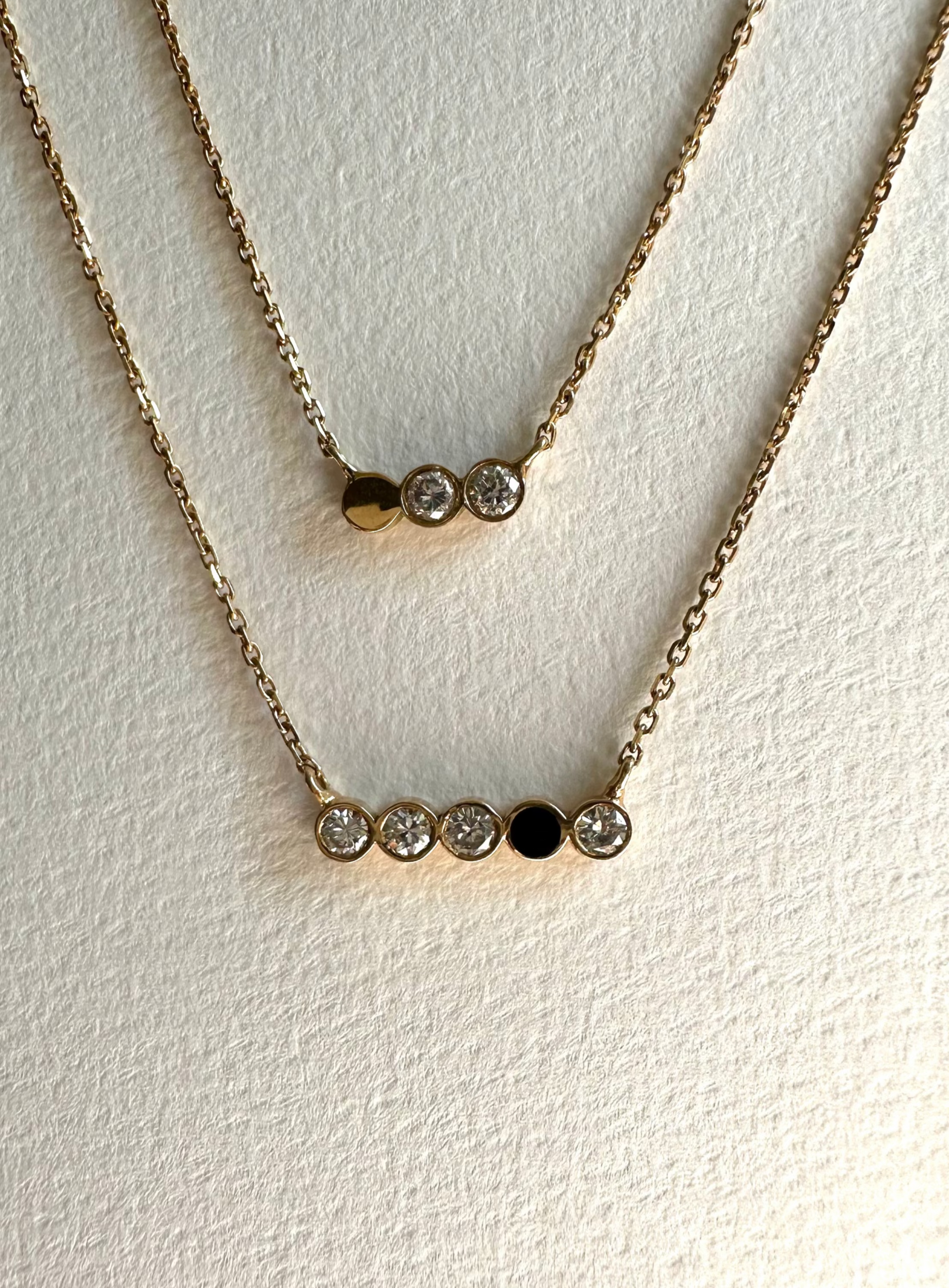 Colliers Confettis or jaune diamants