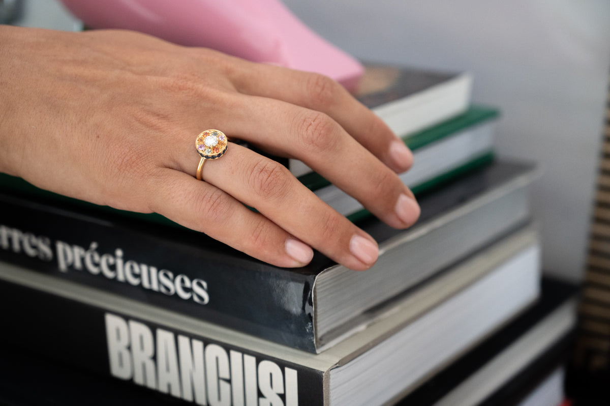 Bague La Disque pavée