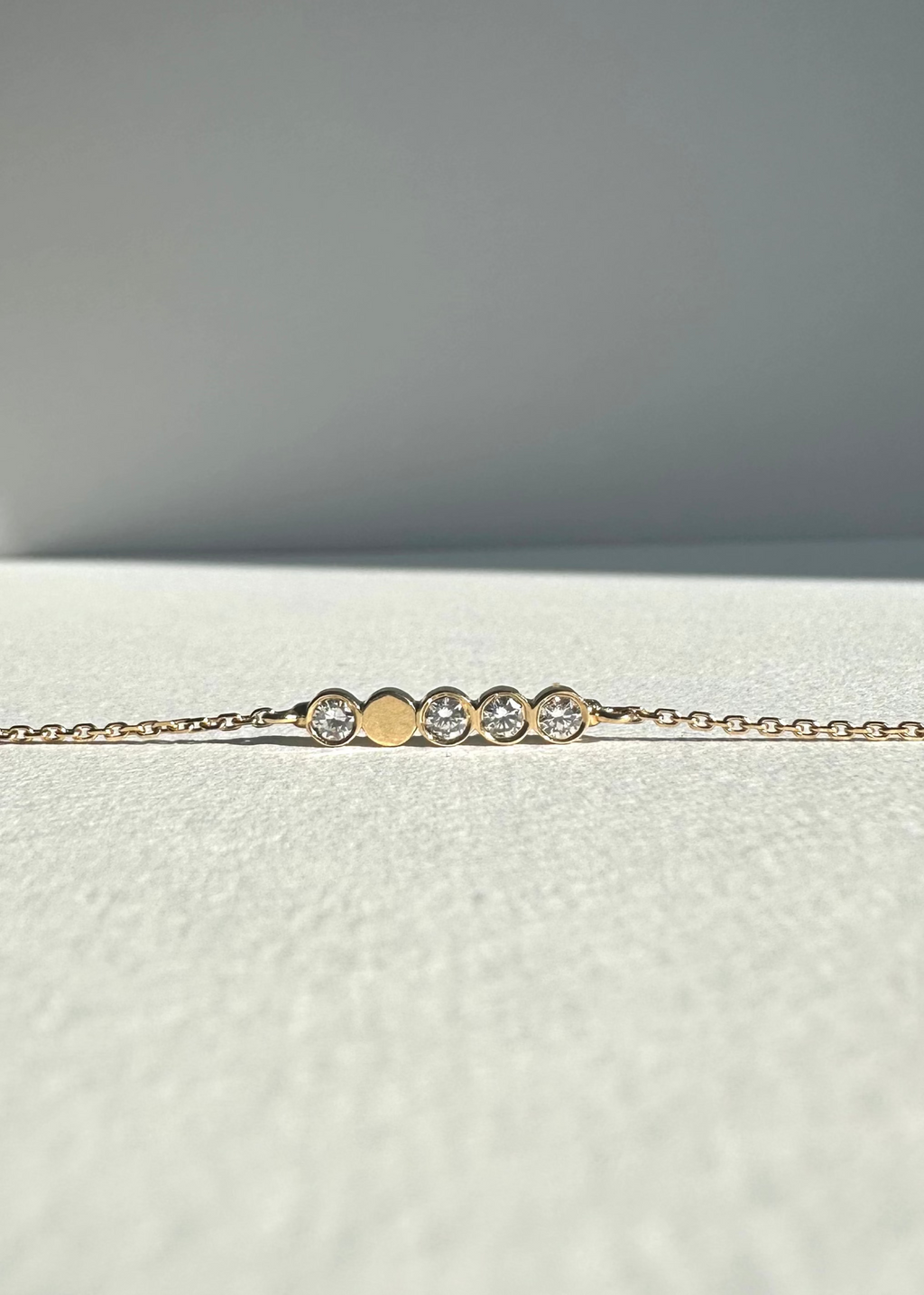 Bracelet 5 Confettis or jaune diamants