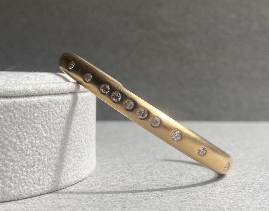 Jonc Bracelet Or Diamant Fille